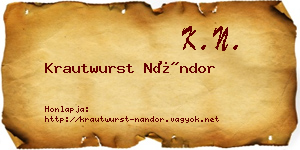 Krautwurst Nándor névjegykártya